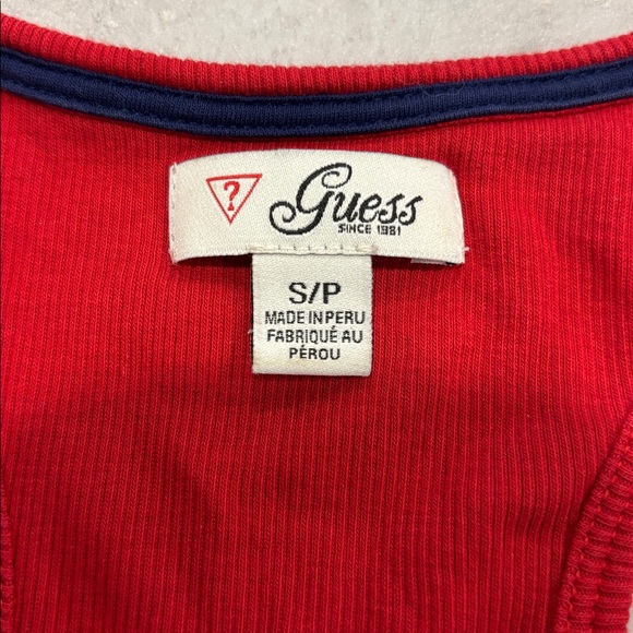 Guess Red Ribbed Tank Top - Picture 6 of 8
